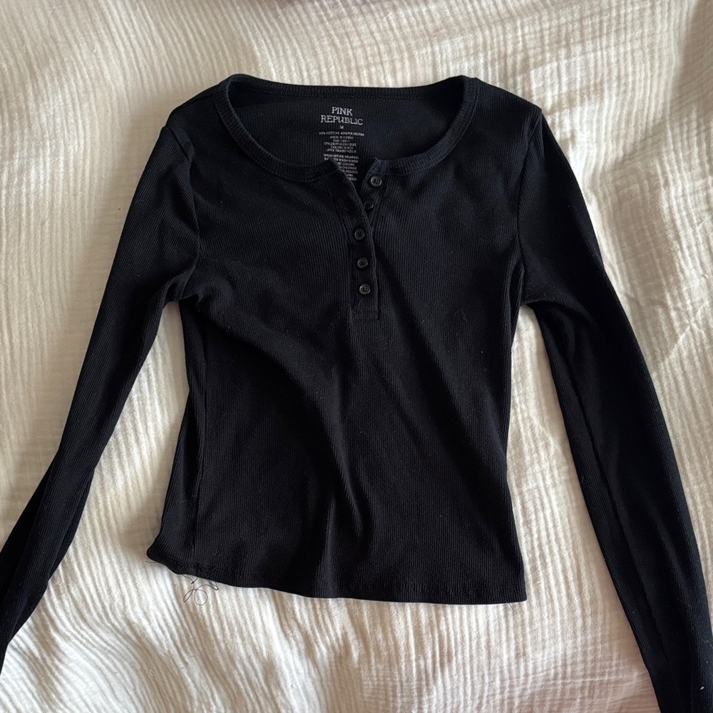 Pink Republic Black Long Sleeve Top
